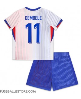 Günstige Frankreich Ousmane Dembele #11 Auswärts Trikotsatzt Kinder EM 2024 Kurzarm (+ Kurze Hosen)